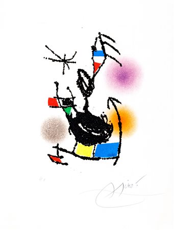 Mirò, Joan (Barcellona 1893-Maiorca 1983)  - Dans la luer oblique, 1976