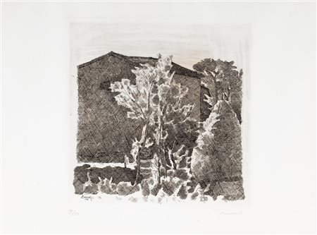 Morandi, Giorgio (Bologna 1890-1964)  - Il poggio al mattino, 1928