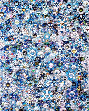 Murakami, Takashi (Tokyo 1962)  - Skulls & Flowers blue