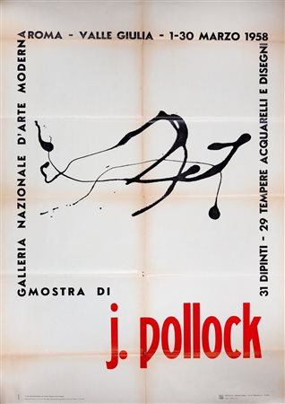 Pollock, Jackson (Cody 1912-New York 1956)  - Mostra alla Galleria Nazionale d'Arte Moderna di Roma, 1958