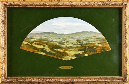 Tronconi Maurizio Fulvio PAESAGGIO olio su cartone, cm 15x33