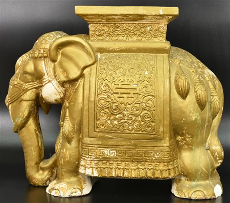 SCULTURA IN GESSO scultura in gesso dorato raffigurante elefante 44x27x53 cm...
