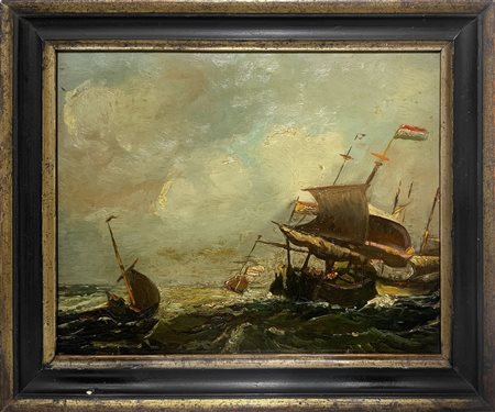 Mare con velieri, 19° secolo