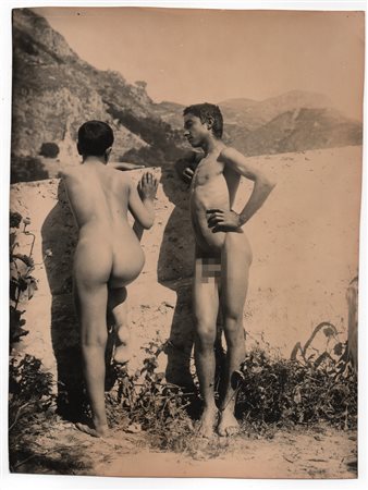 Von Gloeden, Wilhelm (Wismar1856-Taormina  1931)  - Nudo di due ragazzi siciliani