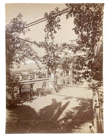 D'Agata, Gaetano (1883-1949)  - Vista dell’Etna dal terrazzo dell’Hotel Timeo di Taormina