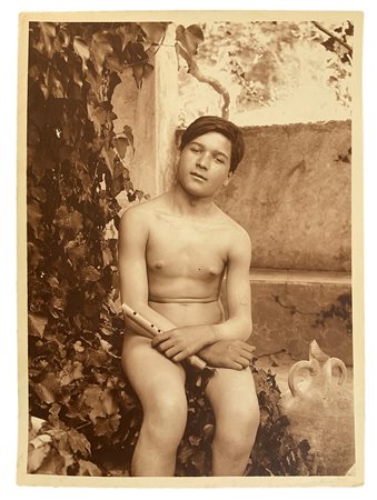 D'Agata, Gaetano (1883-1949)  - Nudo di ragazzo con flauto