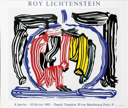 LICHTENSTEIN ROY New York 1923 – 1997 "Mela" 64x75 manifesto litografico...