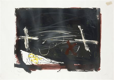 TAPIES ANTONI Barcellona 1923 "Paesaggio" 70x90 litografia, es. 51/150 Opera...