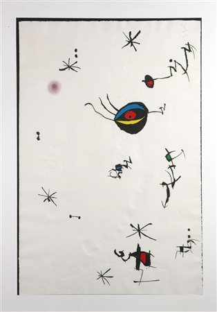 MIRO' JOAN E 1893 - 1983 "Barcelona" 1973 70x105 acquaforte, acquatinta e...