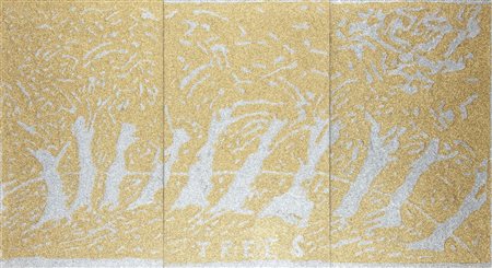 MONDINO ALDO Torino 1938 - 2005 "Senza titolo" 70x125 glitter su cartone...