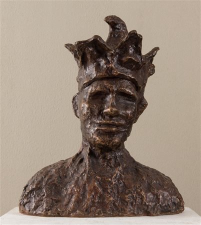 PABLO PICASSO (Malaga 1881 - Mougins 1973), attr. "Arlecchino". Scultura in...