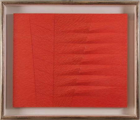 AGOSTINO BONALUMI (Vimercate 1935 - Desio 2013) "Rosso", 1987. Olio su tela...