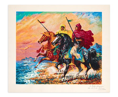 GIOVAN FRANCESCO GONZAGA (1921-2007) - Cavalieri arabi