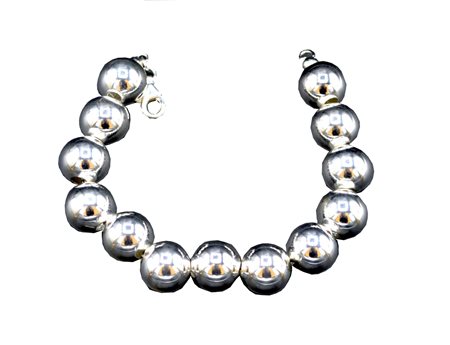 BRACCIALE con sfere in argento, di diametro mm 14, peso gr. 26 lunghezza cm...