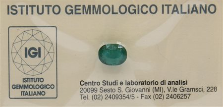 SMERALDO OVALE di ct 3,50, taglio ovale composito. Sigillato in blister e...