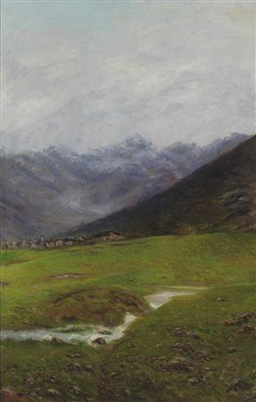 SOLDINI ARNALDO (1862 - 1936) - Paesaggio montano.