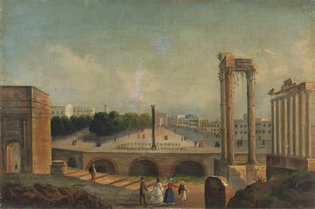 ARTISTA DEL XIX SECOLO  - Veduta di Roma.