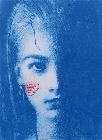 OMAR GALLIANI Montecchio Emilia (Re) 30/10/1954 Blu tecnica mista su carta...