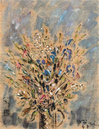 Filippo De Pisis Vaso di fiori, 1947 olio su tela cm 50x65 firmato in basso a...