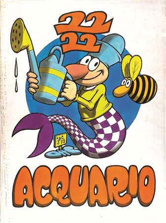 Benito Jacovitti- Studio Il Soldatino Acquario, 1979 China e acquerello su...