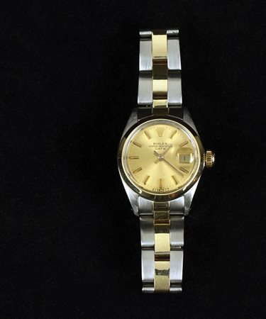 Rolex Date “Lady” ref. 6916. Cassa a tre corpi in acciaio e oro con lunetta...