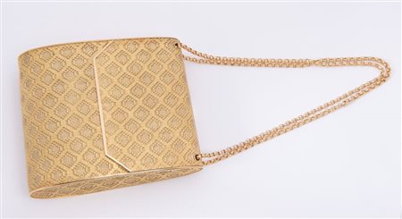 BORSA IN ORO. Borsa da sera in oro giallo e bianco 18K, di forma rettangolare...