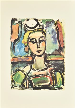 Georges Rouault LA ROUSSALKA litografia su carta (d'apres), cm 48x33,5 firma...