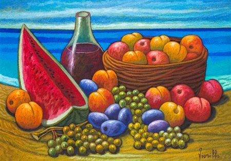 RENATO FIORILLO (1923-2000) - Frutta con cocomero