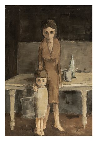 PROSPERO RIVA (1931-2013) - Mamma con bambino