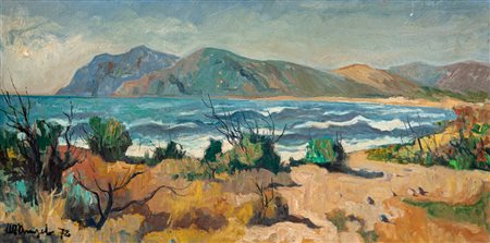 ALFREDO D'ANGELO (1903-1986) - Marina lunga a Portoferro (Sardegna), 1972