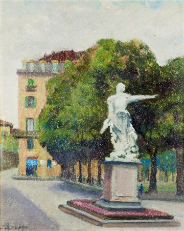 SUPPO ALFREDO Biella 1886 - 1973 Torino "Piazza Maria Teresa a Torino" 1960...