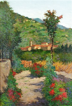 BIGAZZI PAOLO Livorno 1945 "Paesaggio" 1976 48x33 olio su tavoletta Opera...