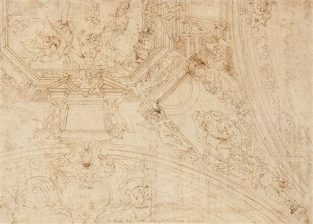 BENSO GUILIO 1592-1668 "Studio per affresco della Basilica della SS Annuziata...