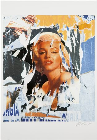 ROTELLA MIMMO Catanzaro 1918 - 2006 Milano "Omaggio a Marilyn" 75x64 multiplo...