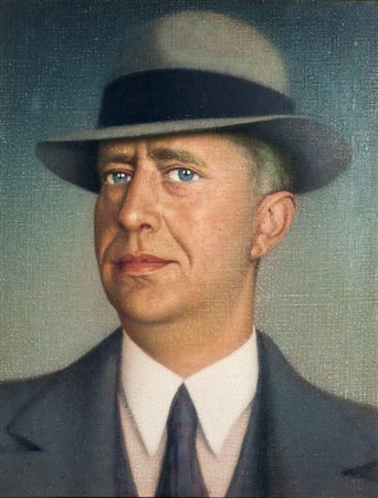 REVIGLIONE MARIO Torino 1883 - 1965 "L'uomo dagli occhi blu" anni '40 44,5x35...