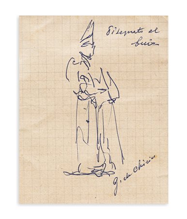 GIORGIO DE CHIRICO (1888-1978) - Abbozzo di figura (disegnato al buio), 1964
