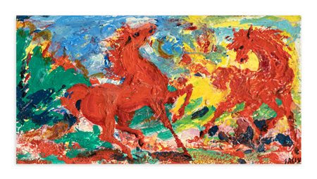 ALIGI SASSU (1912-2000) - Due cavalli rossi, 1968