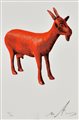 William Sweetlove CLONED RED GOAT serigrafia su cartoncino, cm 25x16,5; es....