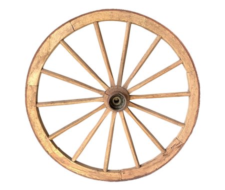 Antica ruota in legno e ferro  96 cm 