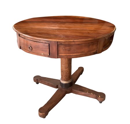 Tavolo da gioco rotondo in legno di noce  91 cm, h 80 cm Pie