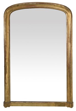 Specchiera con cornice in legno dorato a foglia  141x89 cm 