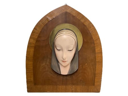 Launeck, G. (XX secolo)  - Capezzale con volto di Madonna in