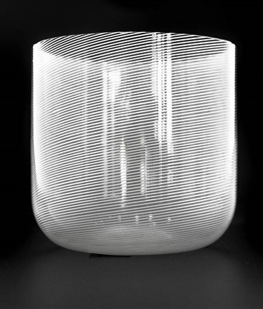 Venini - Vaso di colore bianco  H Cm 10, diametro Cm 10 Seri