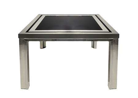 Liwans - Tavolino in ottone  H 36 x 85x55 cm Rilievi geometr