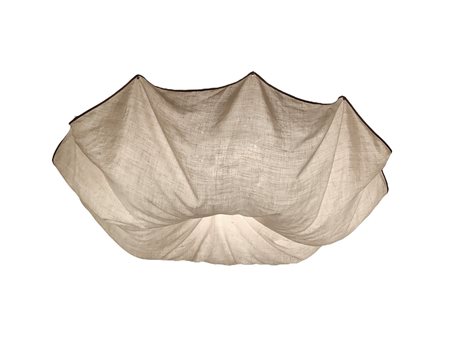 Lampadario con plafon in tessuto  d 1,30 cm, h 40 cm 