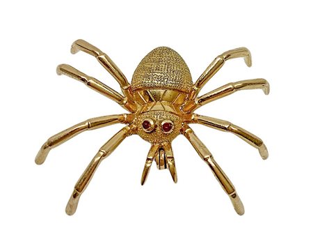 Spilla in oro a guisa di ragno  4.8 gr, 2,5 cm con scagliett