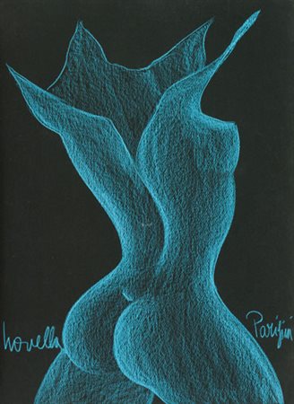 Novella Parigini Nudo Pastello su cartoncino, cm. 70x50 Firmato in basso al...