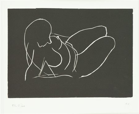 Felice Casorati Nudo, 1963 Acquaforte di cm. 20x28, su carta di cm. 50x35,...