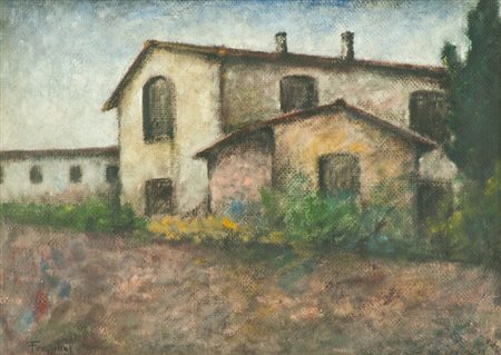 Gianfranco Frezzolini Casolare Olio su tela, cm. 50x70 Firmato in basso a...