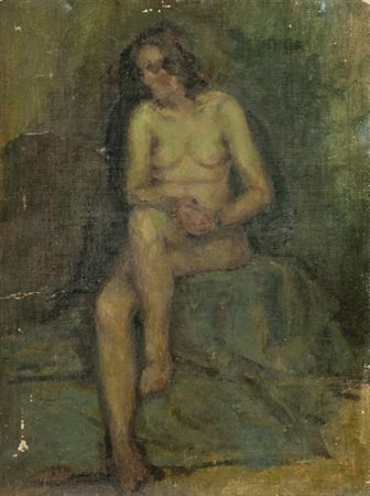 Sebastian Mattas Ferrer Nudo Olio su cartone telato, cm. 38x29. L'opera...